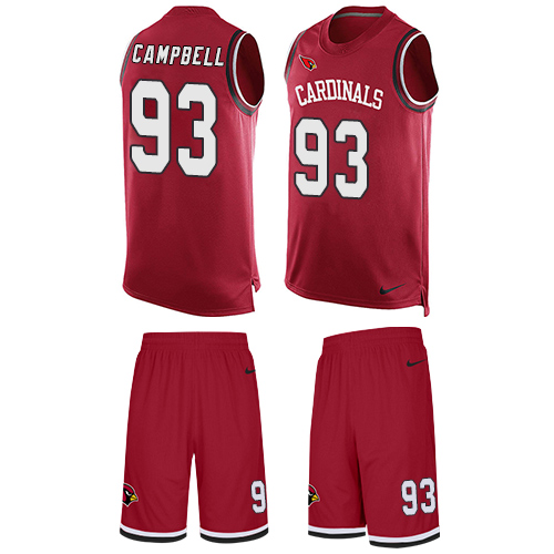 Men's Limited Calais Campbell Nike Jersey Red - #93 Tank Top Suit NFL Arizona Cardinals